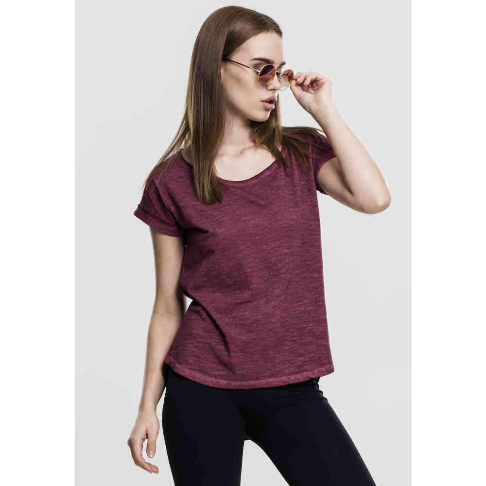 Urban Classics - Shaped Spray Dye Shirt - Rouge